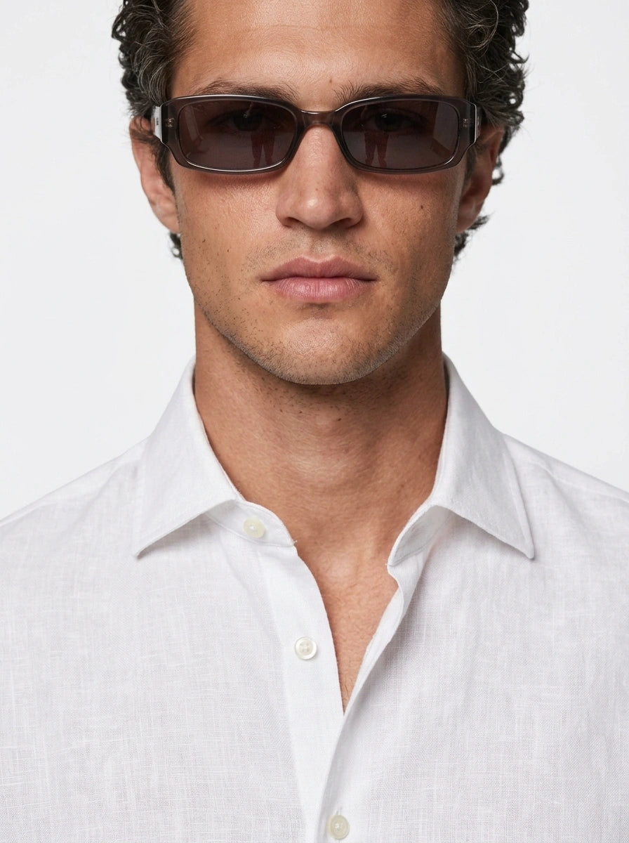 100% Linen Casual Shirt White