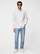 100% Linen Casual Shirt White