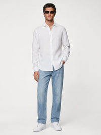 100% Linen Casual Shirt White