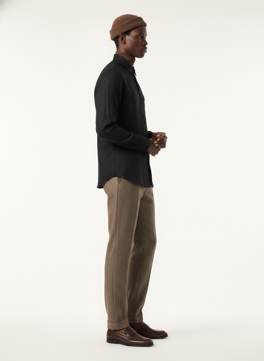 100% Linen Shirt Black