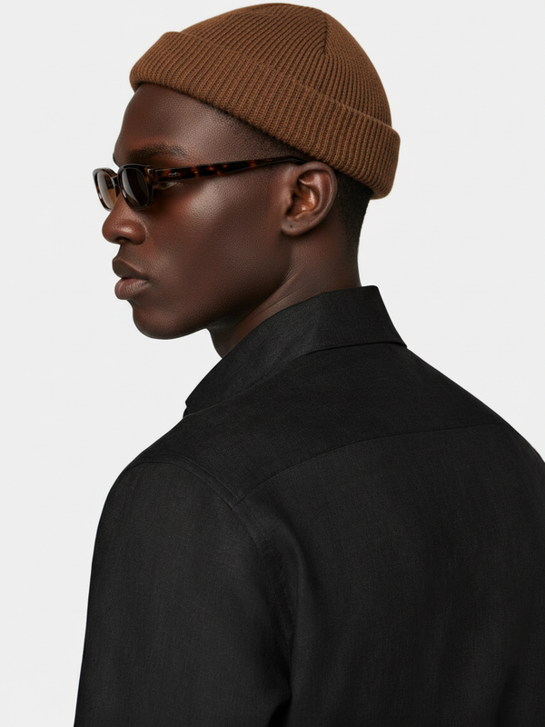 100% Linen Shirt Black