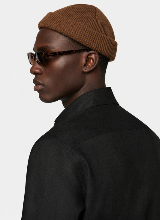 100% Linen Shirt Black