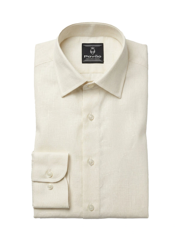 100% Linen Formal Shirt Ivory