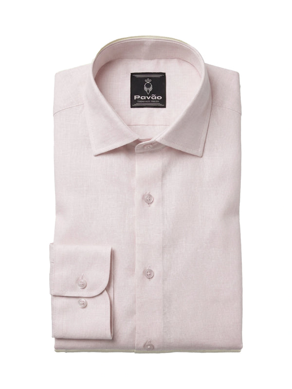 100% Linen Formal Shirt Blush Pink