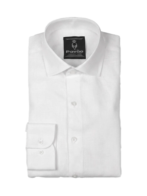 100% Linen Formal Shirt White